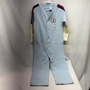 Gymboree Kids Baseball Jersey Style One Piece Sleepwear Pajamas 3T